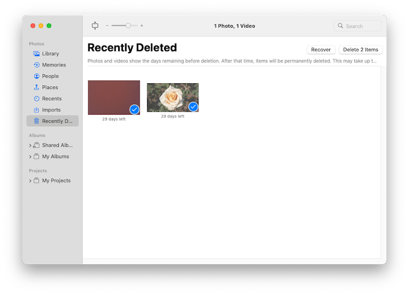 recover recently deleted