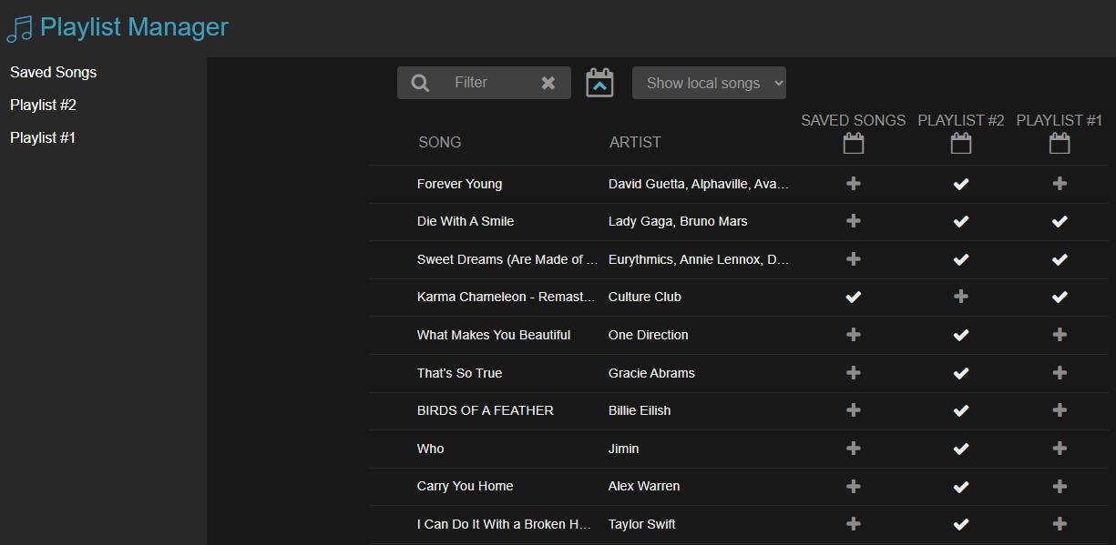 remove songs using Playlist Manager