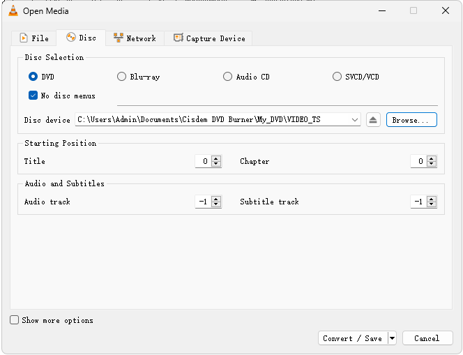 vlc convert video_ts folder to mp4