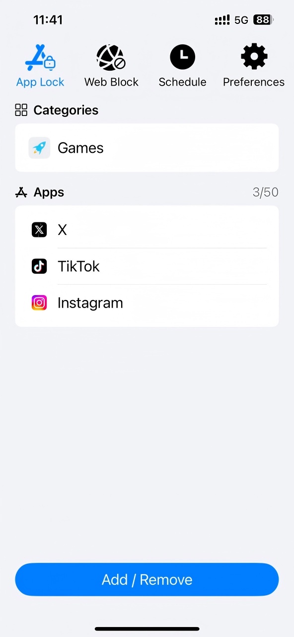 select adult apps to block