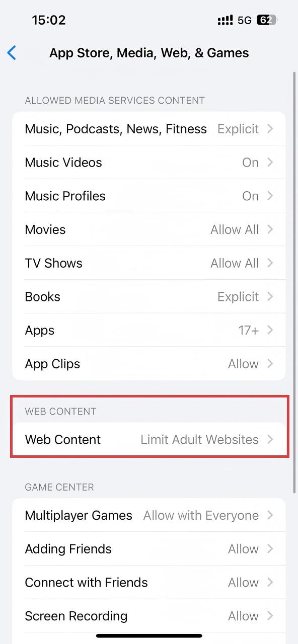 select Limit Adult Websites