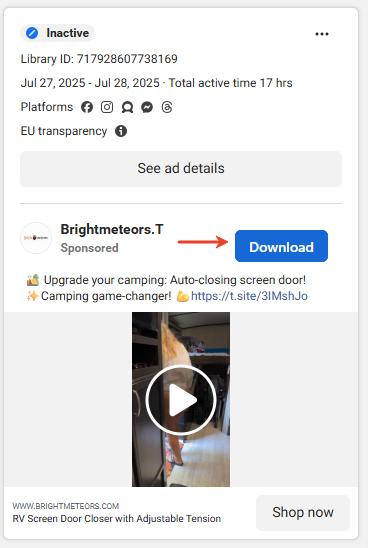 Facebook Ad Library Chrome extension