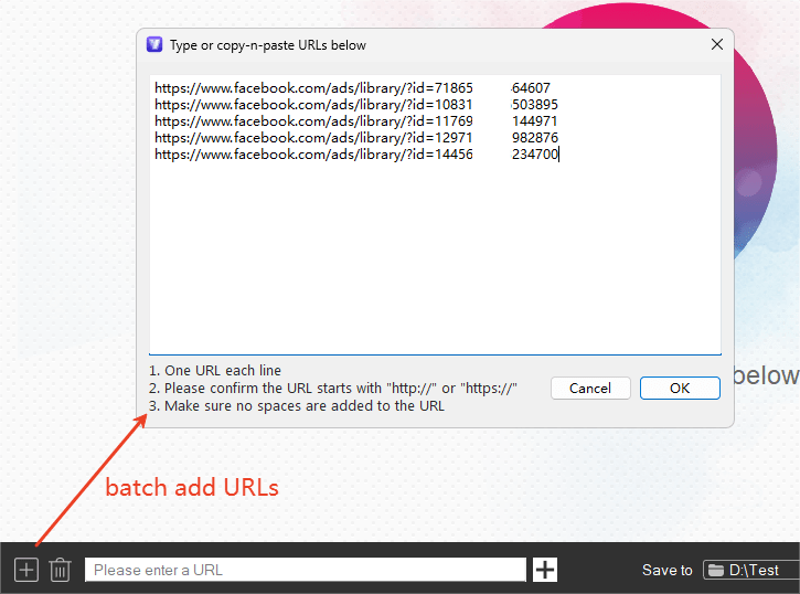 batch input video links