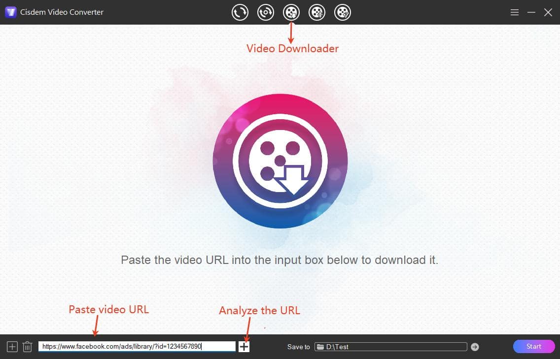 paste ad video link into Cisdem Video Converter