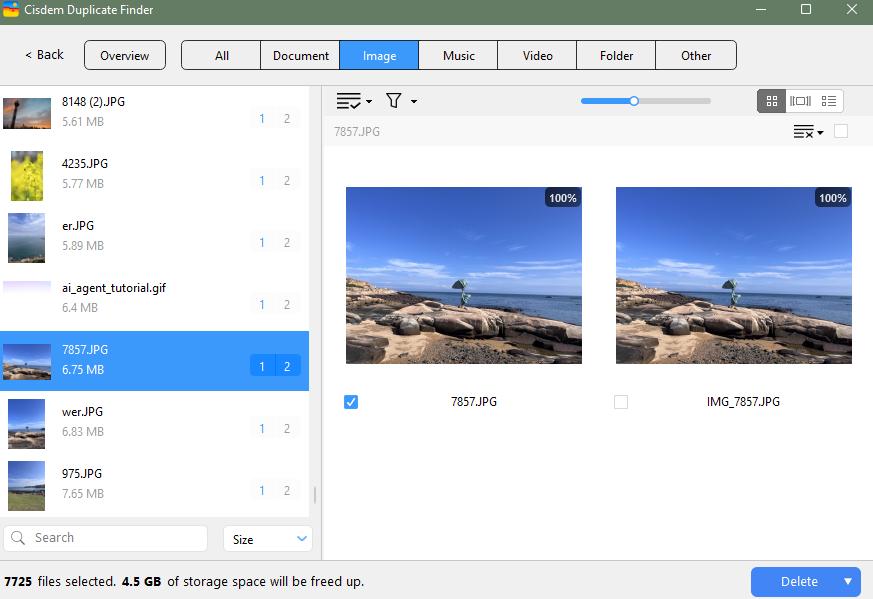 preview duplicate photos