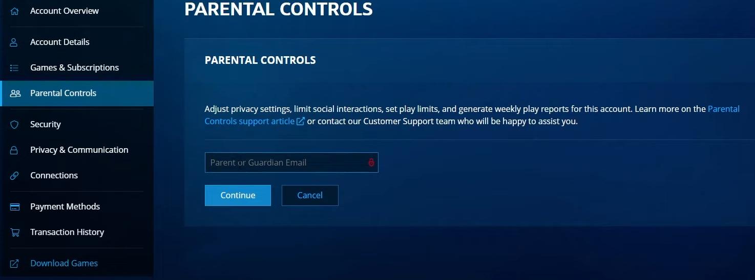 WoW Parental Controls