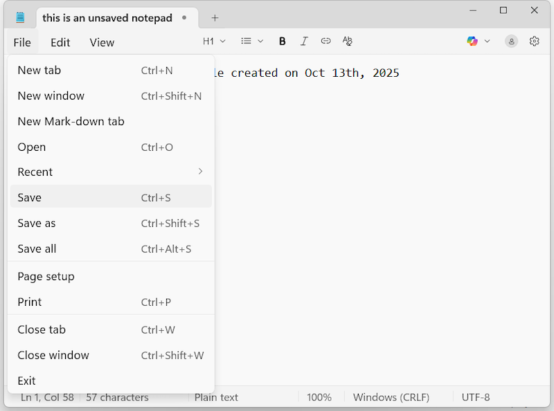 recover unsaved notepad 02