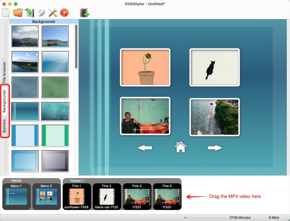 add mp4 videos to dvdstyler