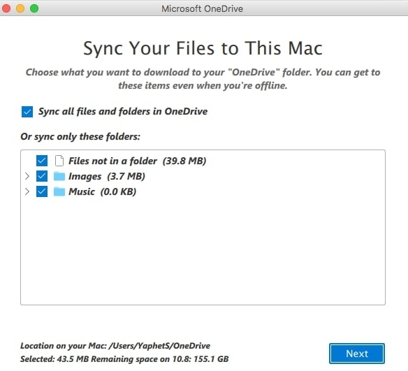 sync your files to your Mac