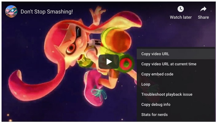 copy link of embedded video