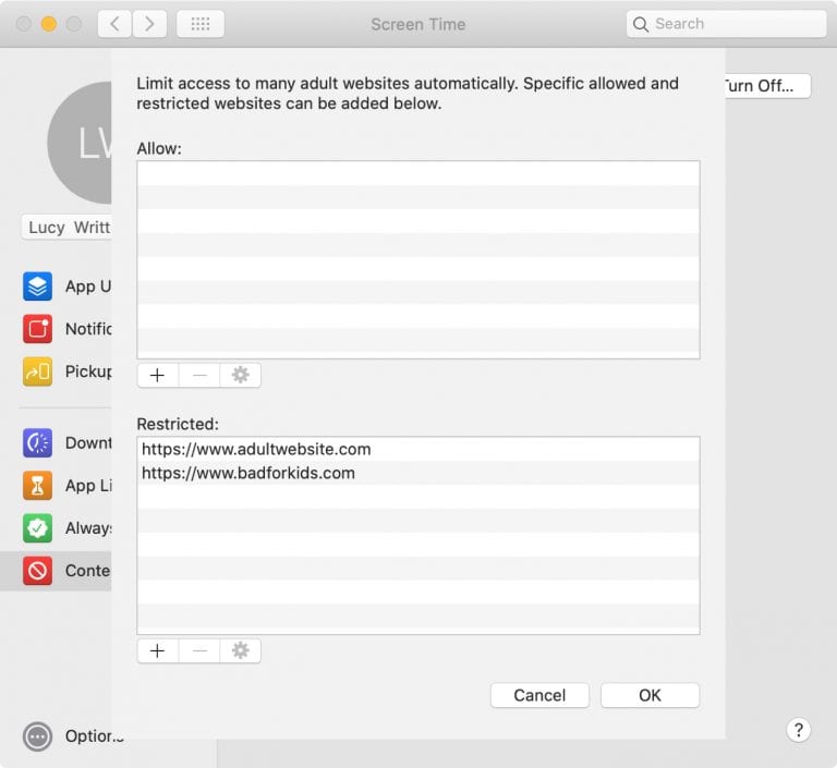 bloquear sites adultos via tempo de tela 02